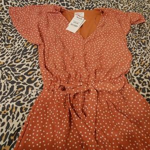 Muted Pink Romper polka dot dress sienna sky